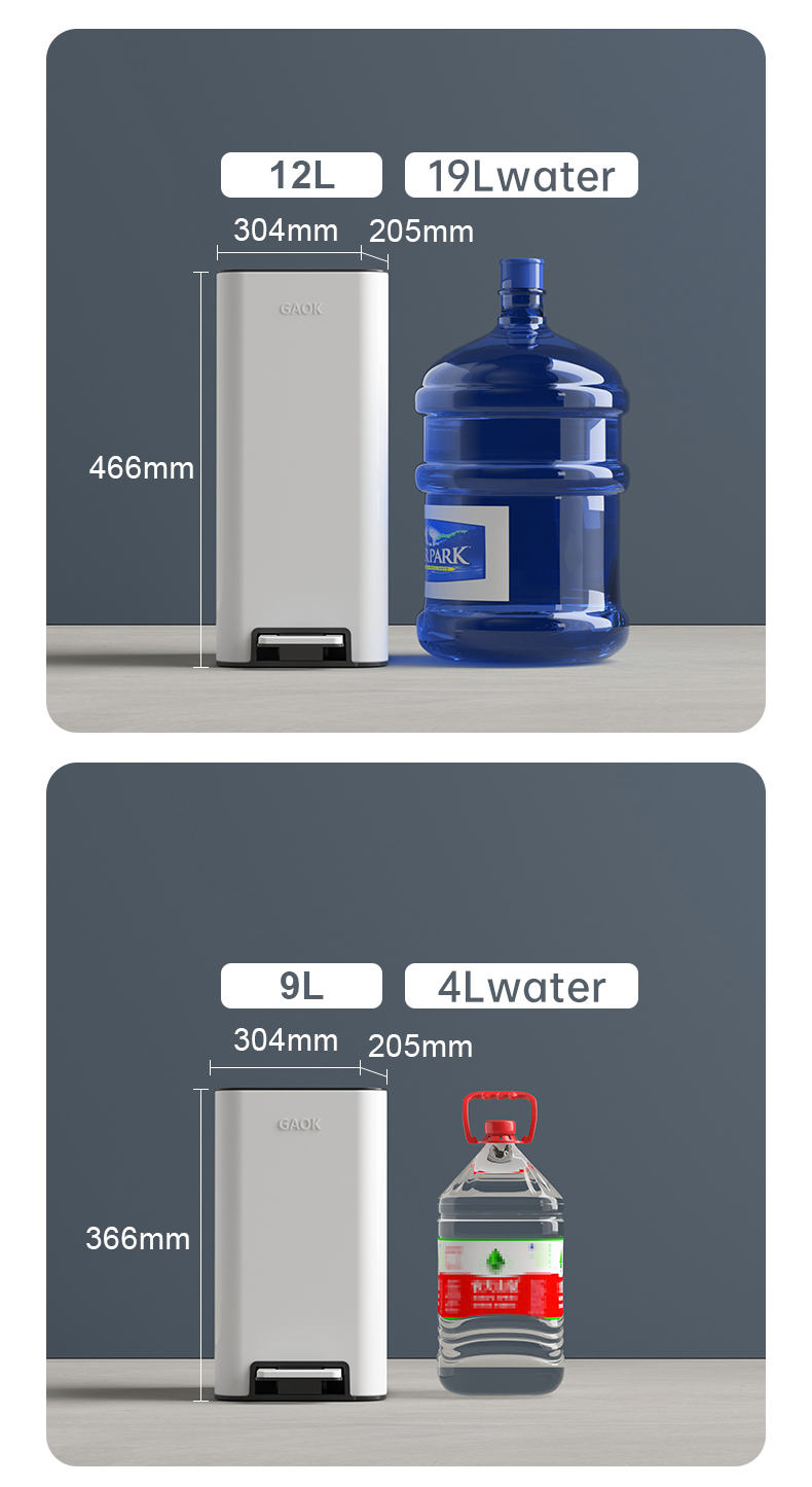 High Quality Classic Household Kitchen Waste Sorting Bin Foot-operated Bins Smart Stainless Steel Trash Can