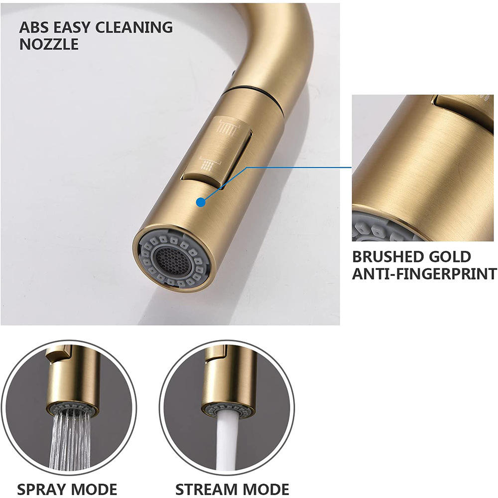 Stainless Steel Brushed Gold Hot&cold Water Tap Rotating 2-modes