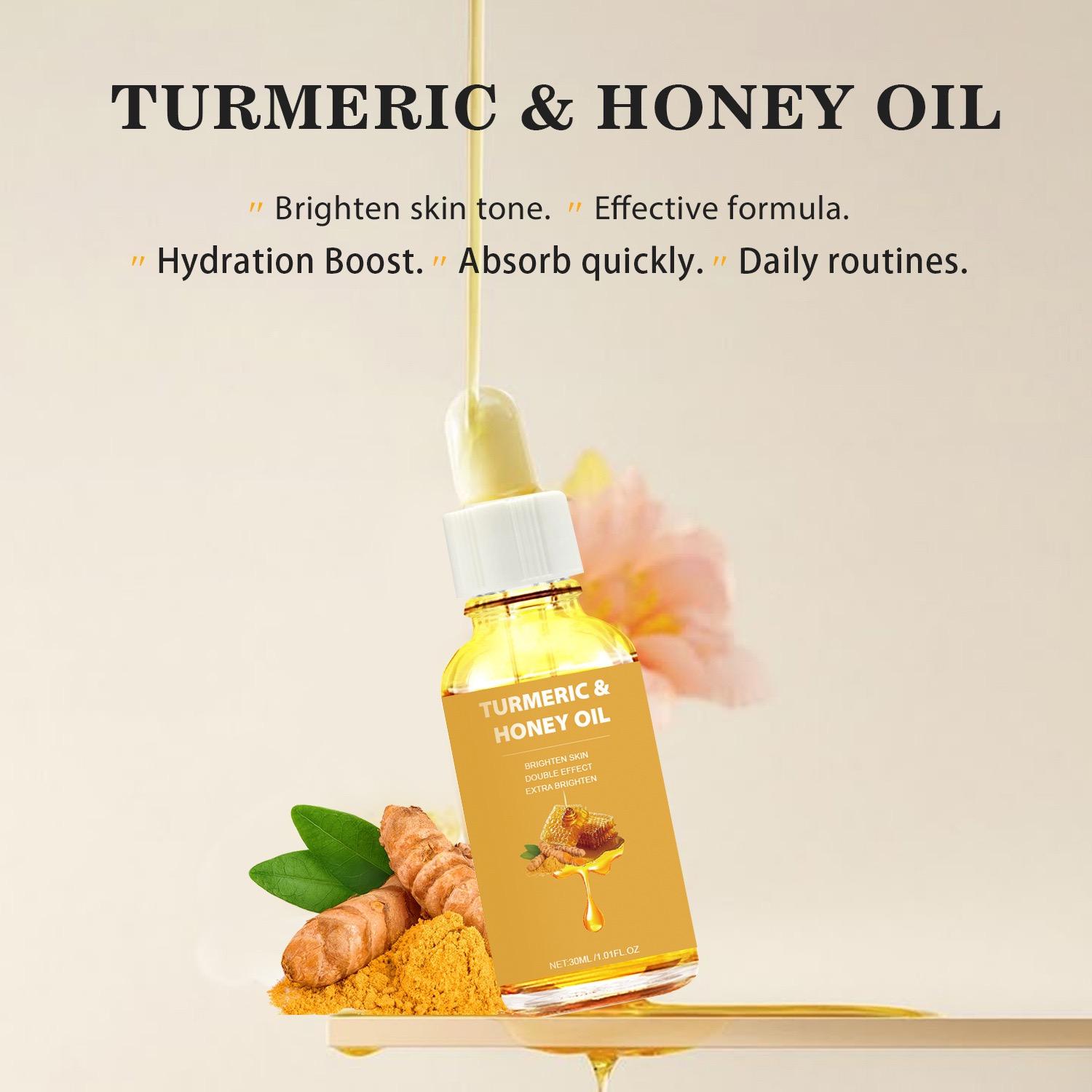 Natural Body Nourishing Hydration Smooth Brighten Skin Tone Lightening Turmeric Honey Essential Oil