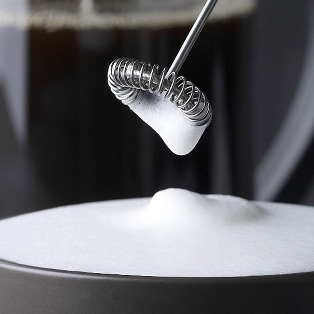 Eco-Friendly Mini Automized Electric Handheld Stainless Steel Milk Foamer Modern Battery Operated Milk Blender