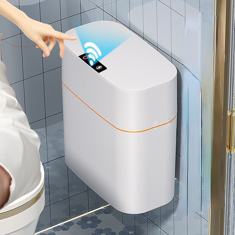 Smart Bathroom Trash Can with Lid Kitchen Office Rechargeable Battery Garbage Waste Bin Automatic Trash Can